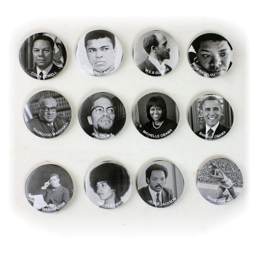 SET OF 12 BLACK PRIDE BUTTONS (0.31LBS) image 0
